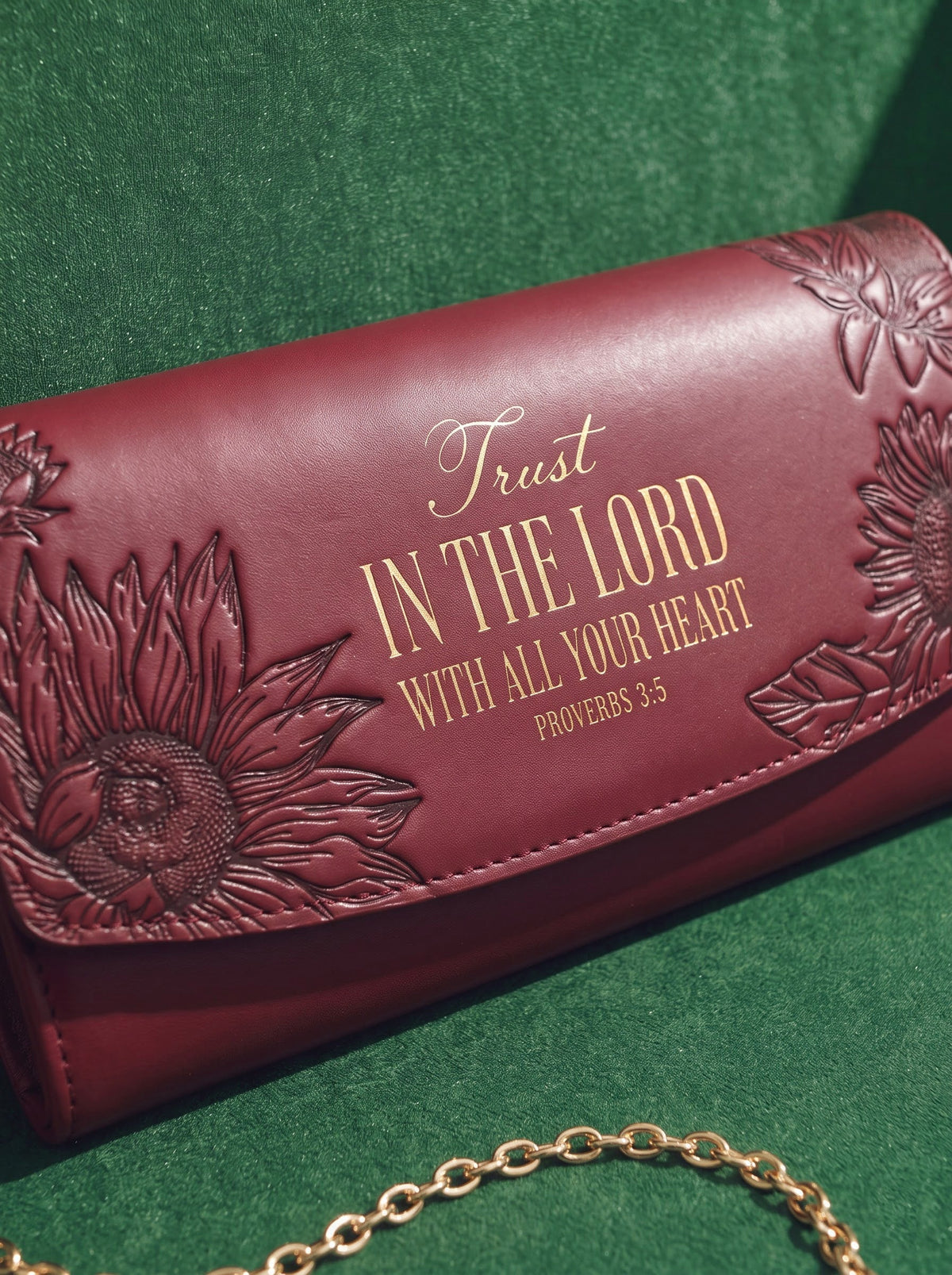 Proverbs 3:5 Embossed Leather Wallet