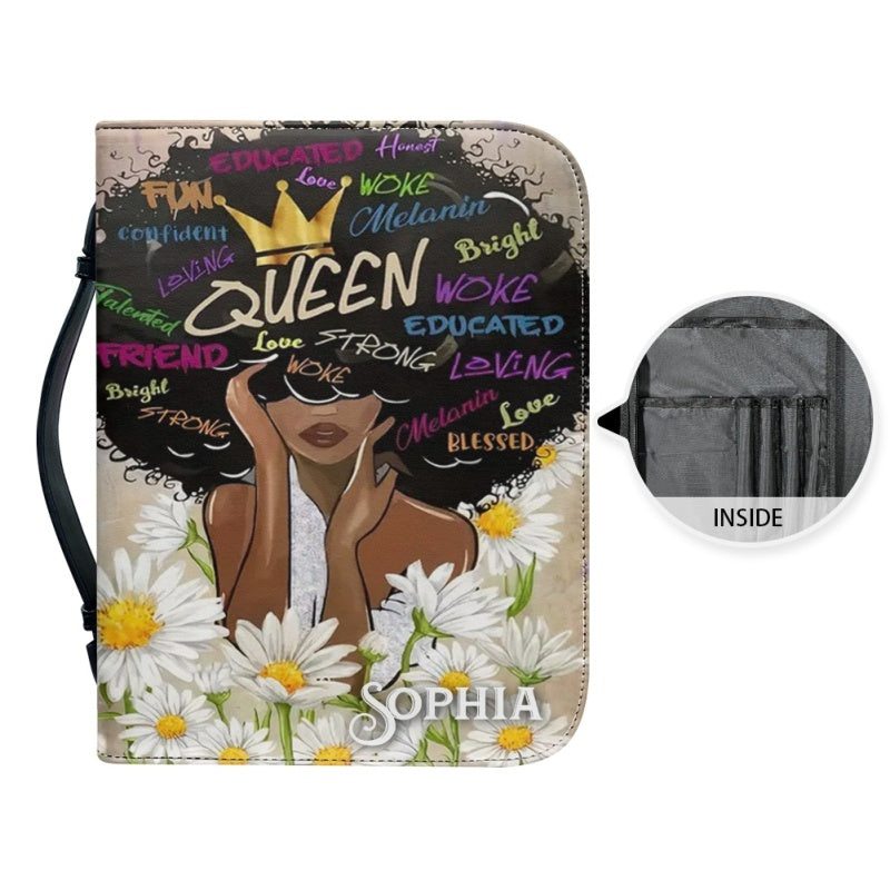 Personalized Black Queen Bible Cover