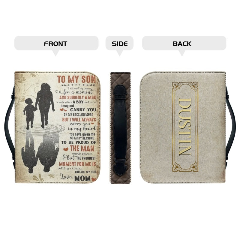Personalized To My Son From Mom Bible Cover