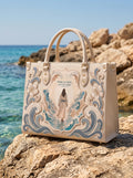 Walk By Faith Applique Leather Handbag