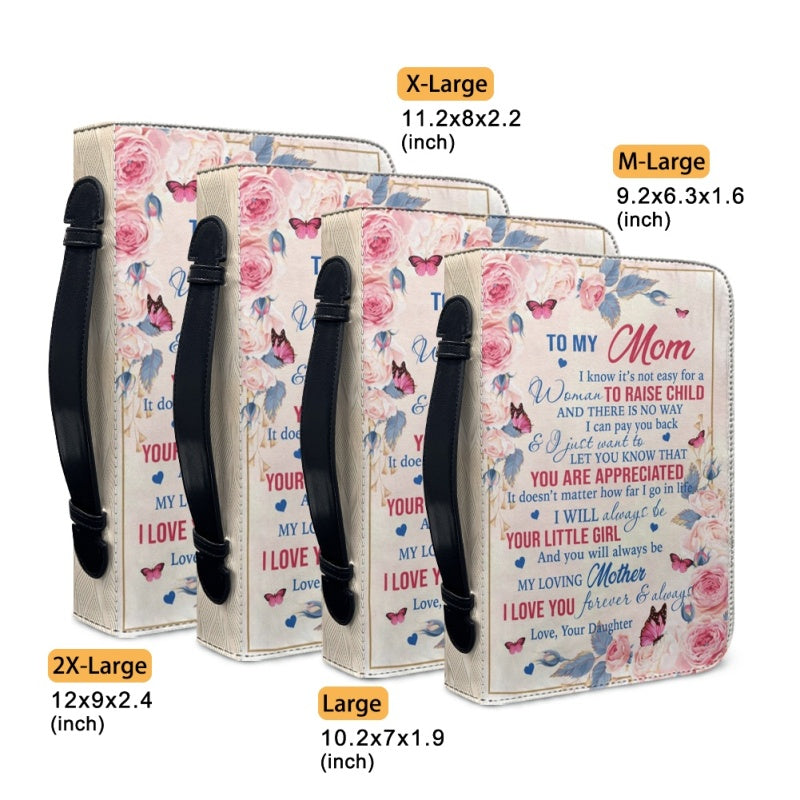 Personalized Mom Butterfly Rose Bible Cover