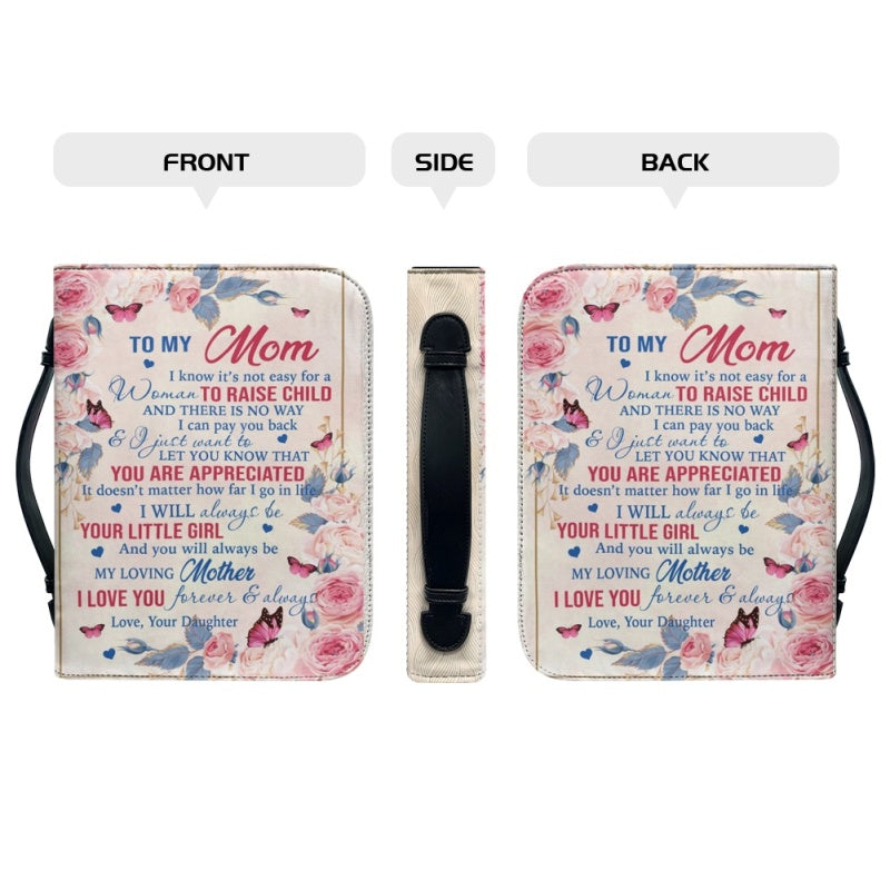 Personalized Mom Butterfly Rose Bible Cover