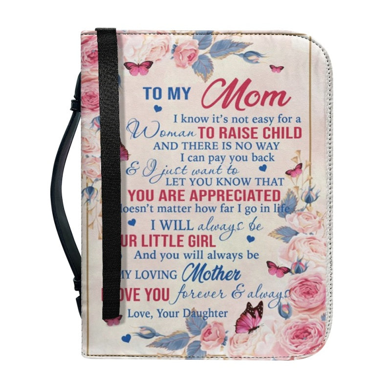 Personalized Mom Butterfly Rose Bible Cover