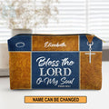 Bless The Lord O My Soul Leather Cosmetic Bag