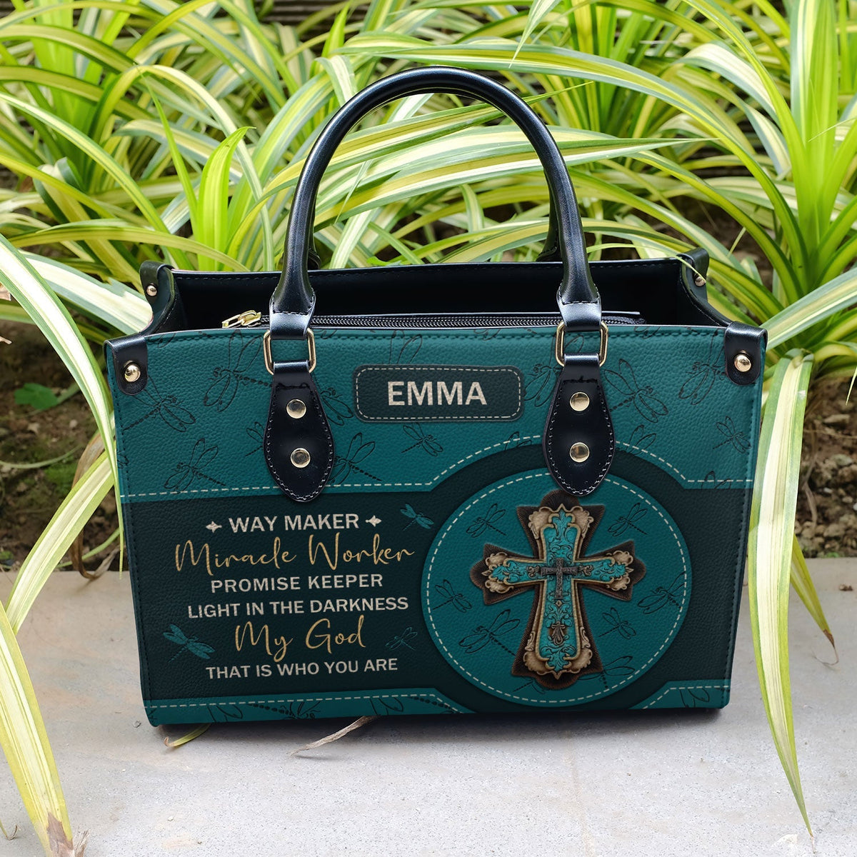 Way Maker Dragonfly Personalized Leather Bag
