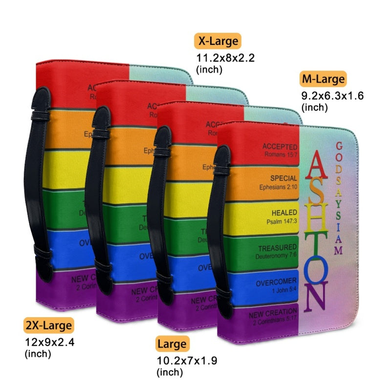 Personalized Rainbow Name Meaning Bible Cover