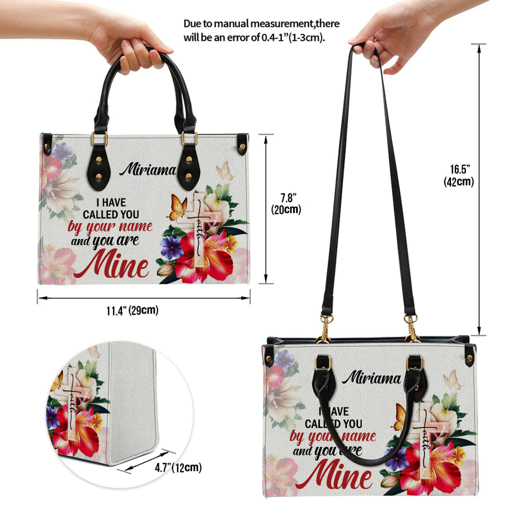 Personalized Isaiah 43:1 Christian Leather Tote