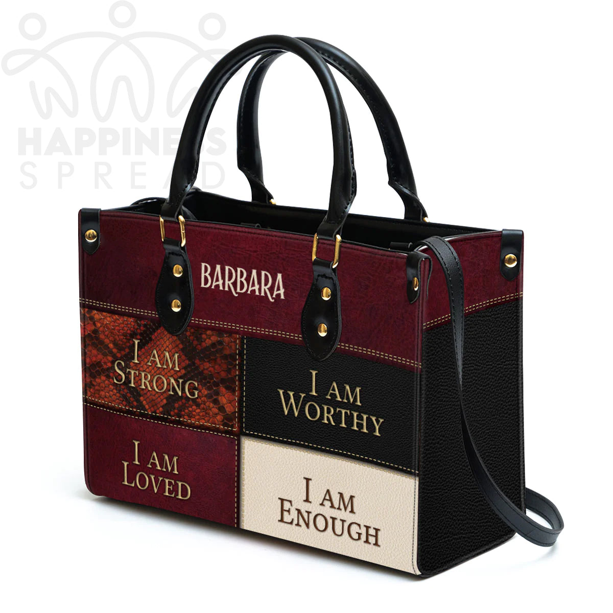 Personalized 'I Am Strong' Christian Leather Tote