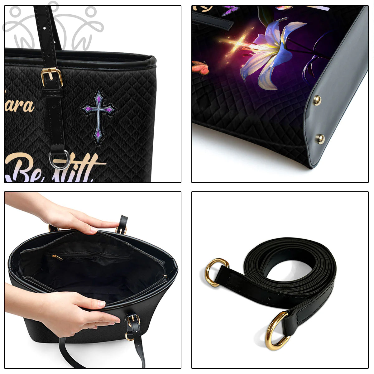 Be Still And Know Personalized Leather Tote Bag