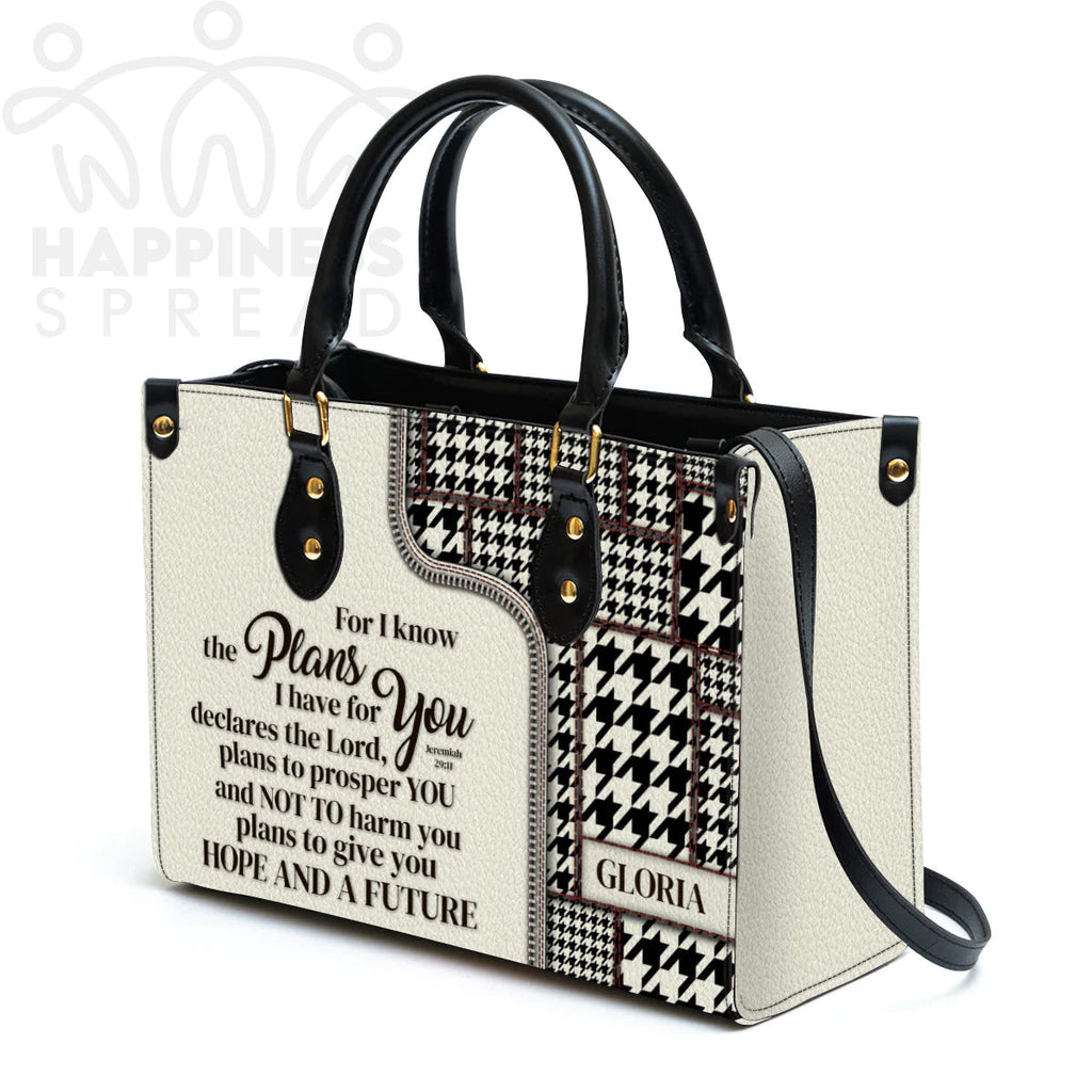 Personalized Jeremiah 29:11 Leather Tote Bag