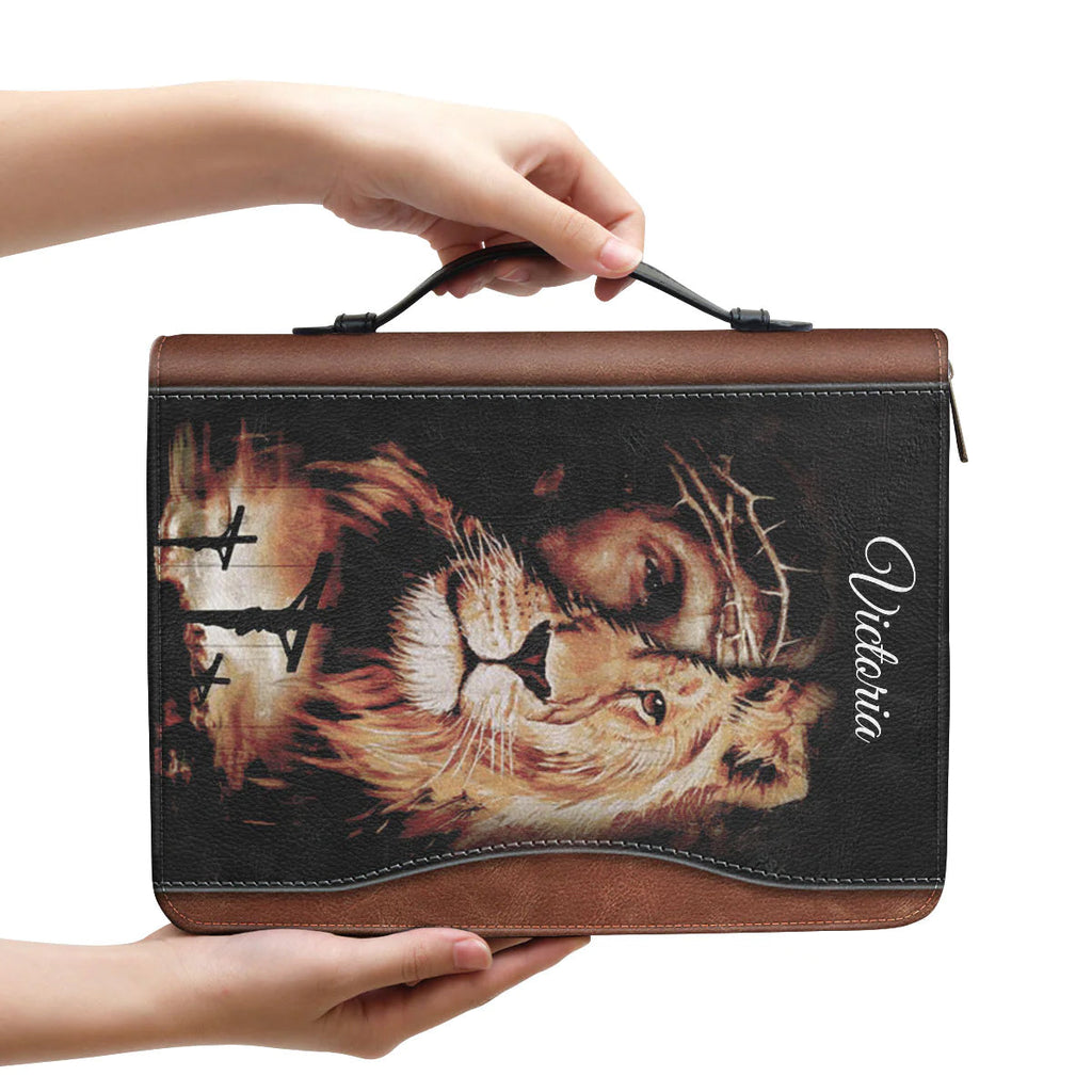 Personalized Lion & Jesus Bible Cover