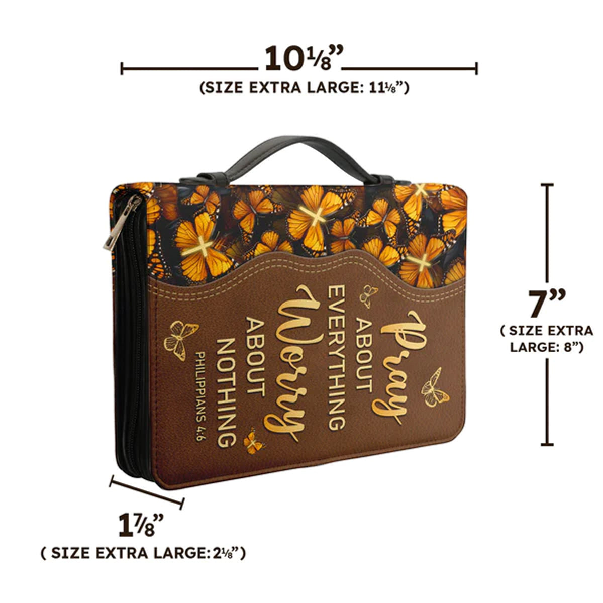 Monarch Butterfly Pray About Everything Bible Cover