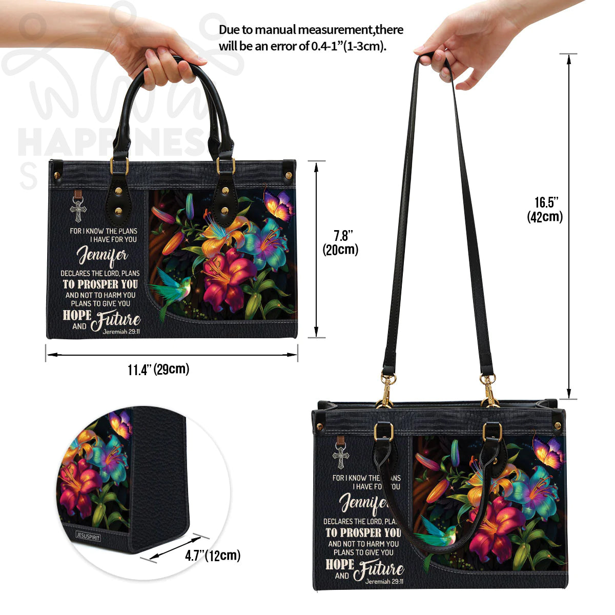 Personalized I Know The Plans Leather Handbag