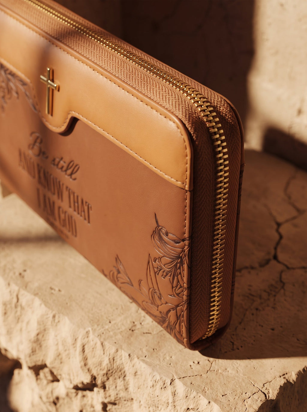 Psalm 46:10 Embossed Leather Wallet