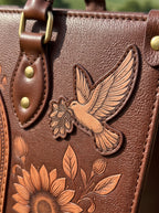 Psalm 23:1 Applique Leather Handbag