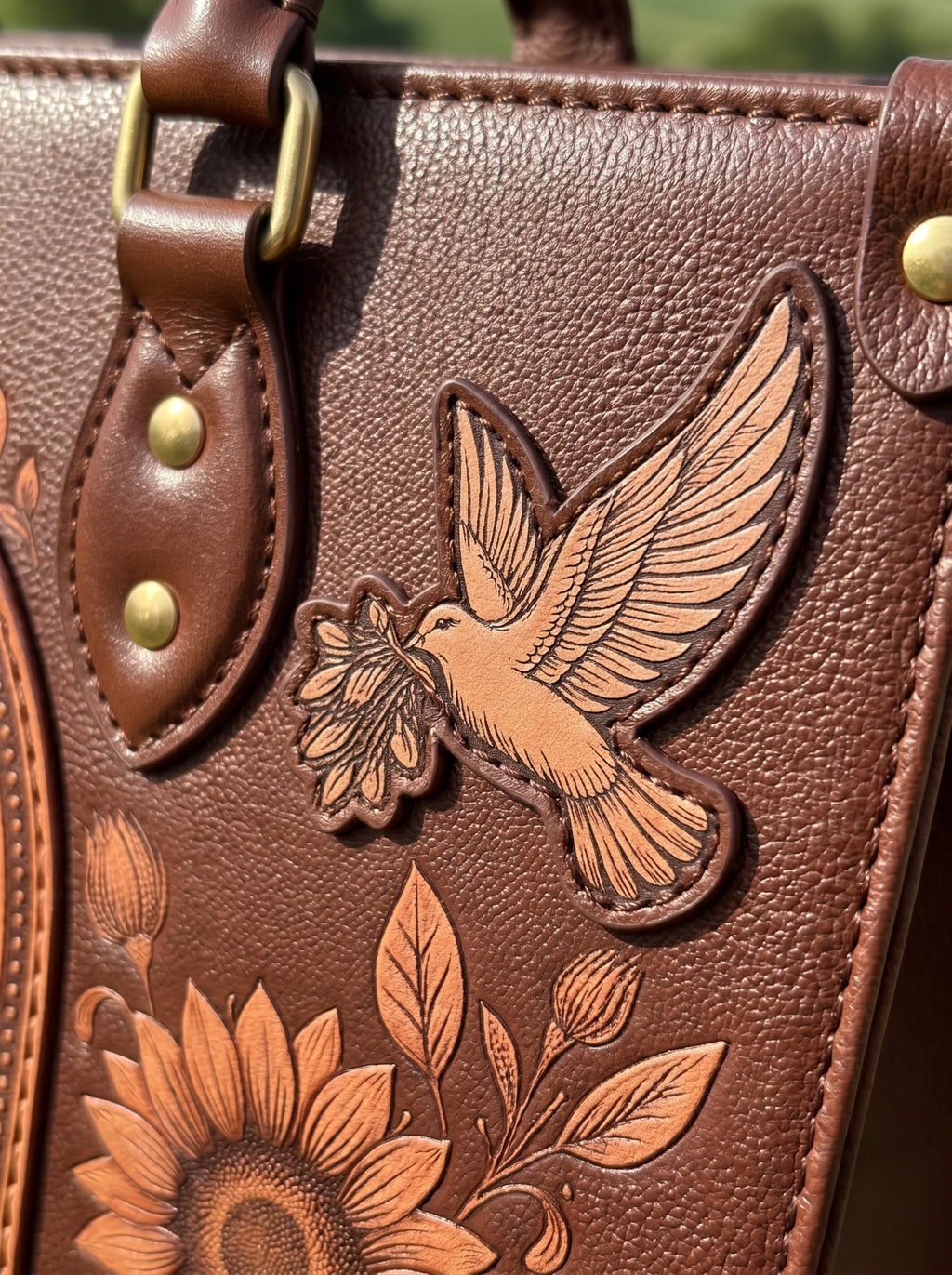 My Shepherd Psalm 23:1 Applique Leather Handbag
