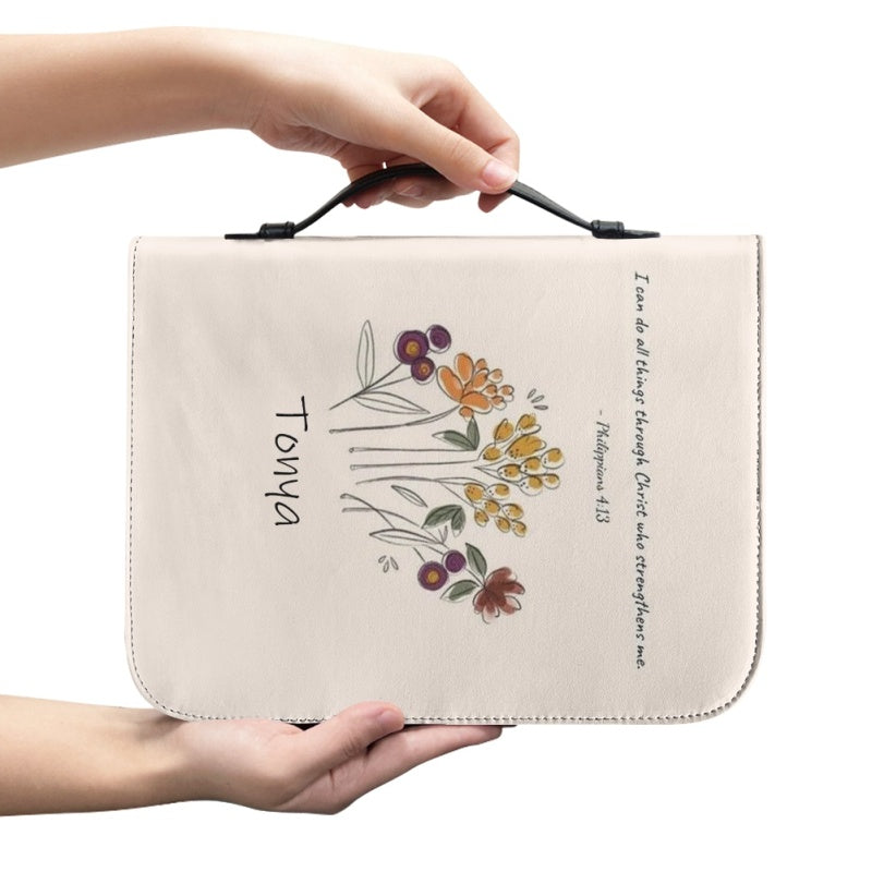 Personalized Daily Floral Bible Cover