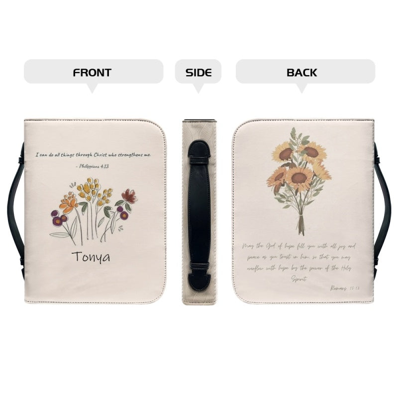 Personalized Daily Floral Bible Cover
