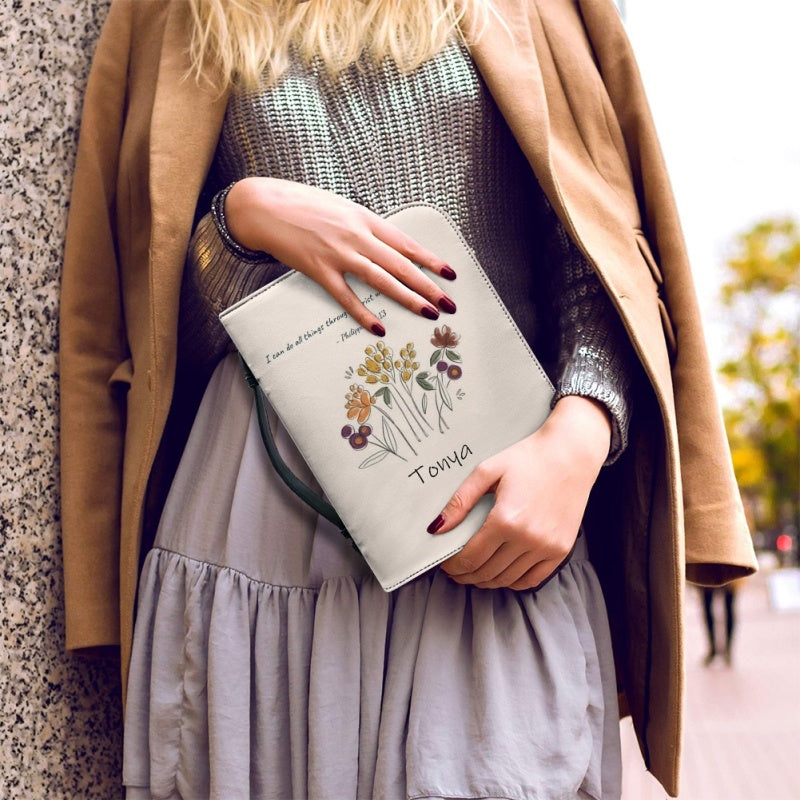 Personalized Daily Floral Bible Cover