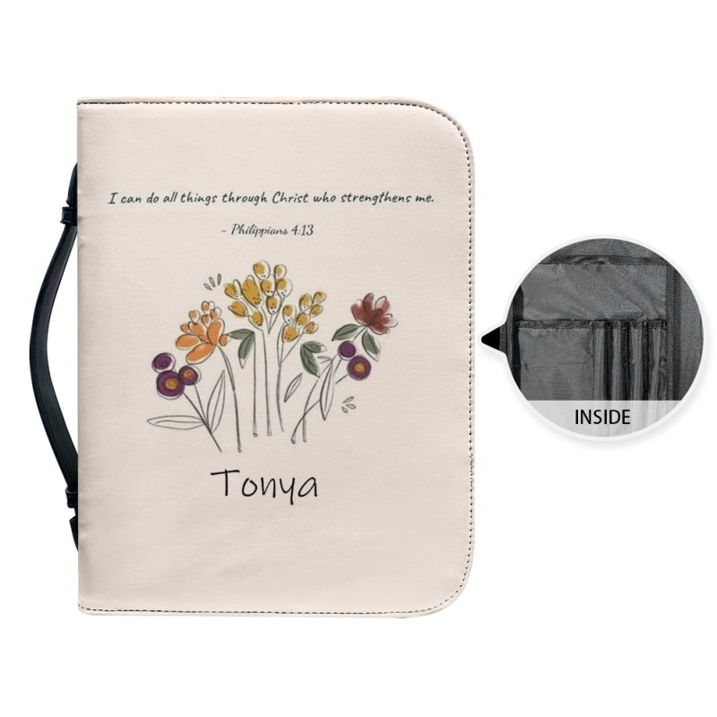 Personalized Daily Floral Bible Cover