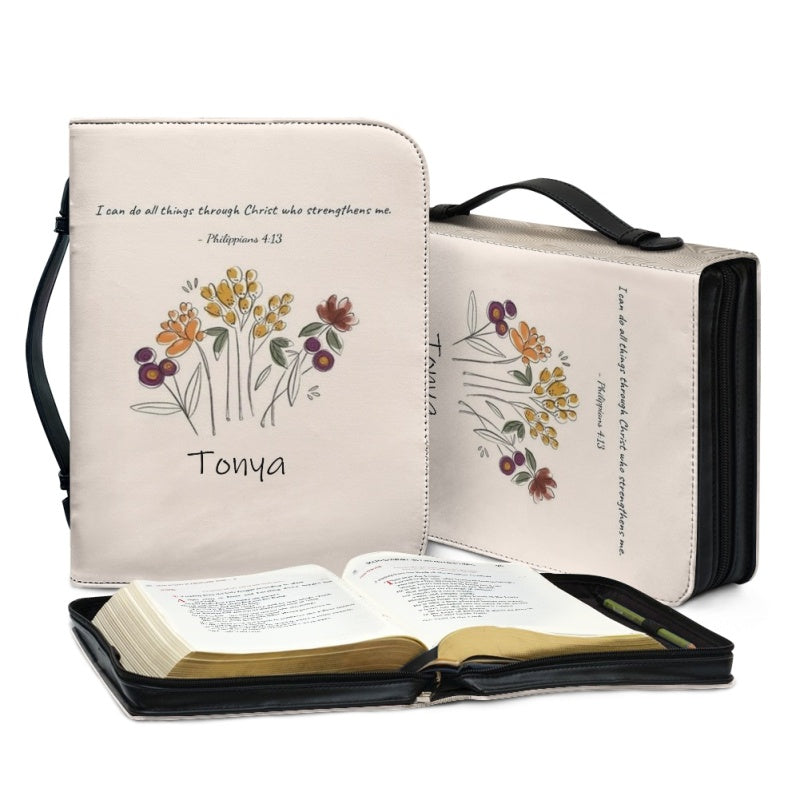 Personalized Daily Floral Bible Cover