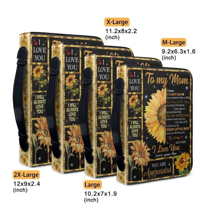 Personalized To My Mom Sunflower Bible Cover