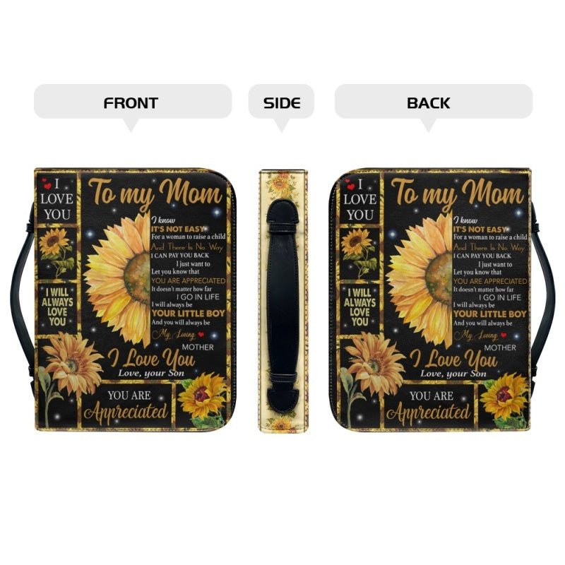 Personalized To My Mom Sunflower Bible Cover