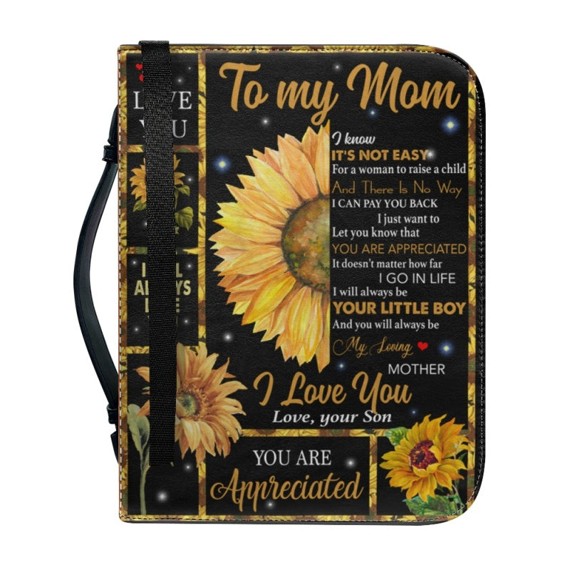 Personalized To My Mom Sunflower Bible Cover