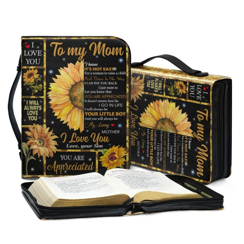Personalized To My Mom Sunflower Bible Cover
