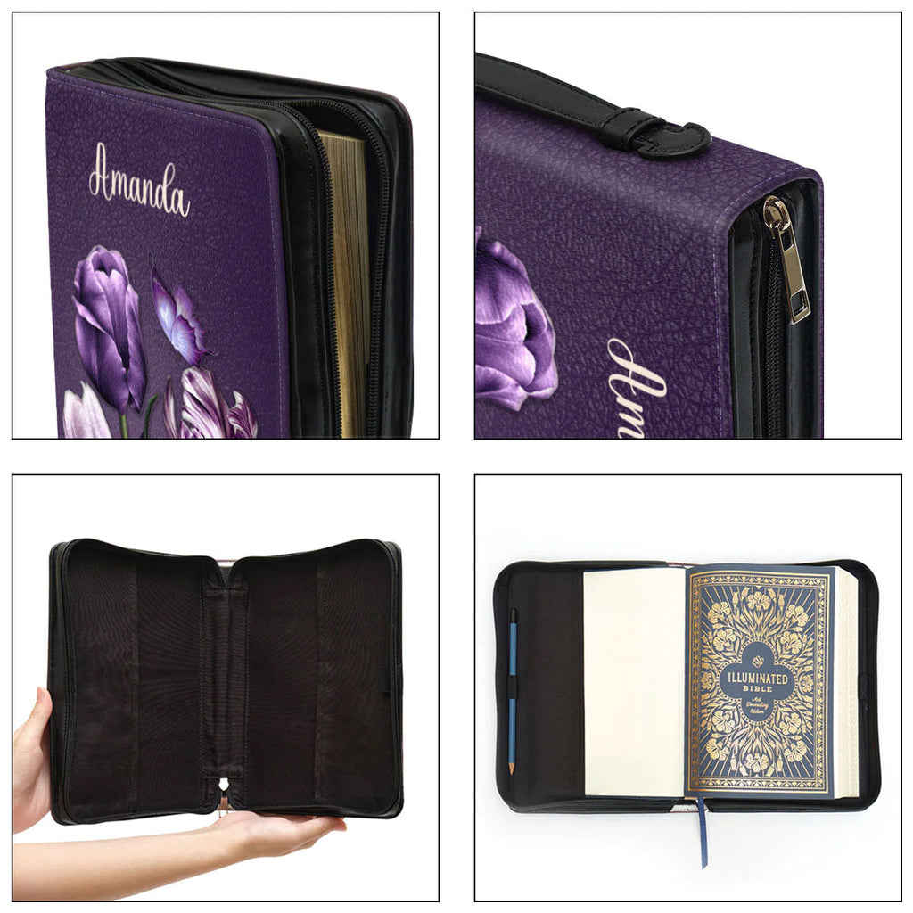 Personalized John 3:16 Purple Bible Cover