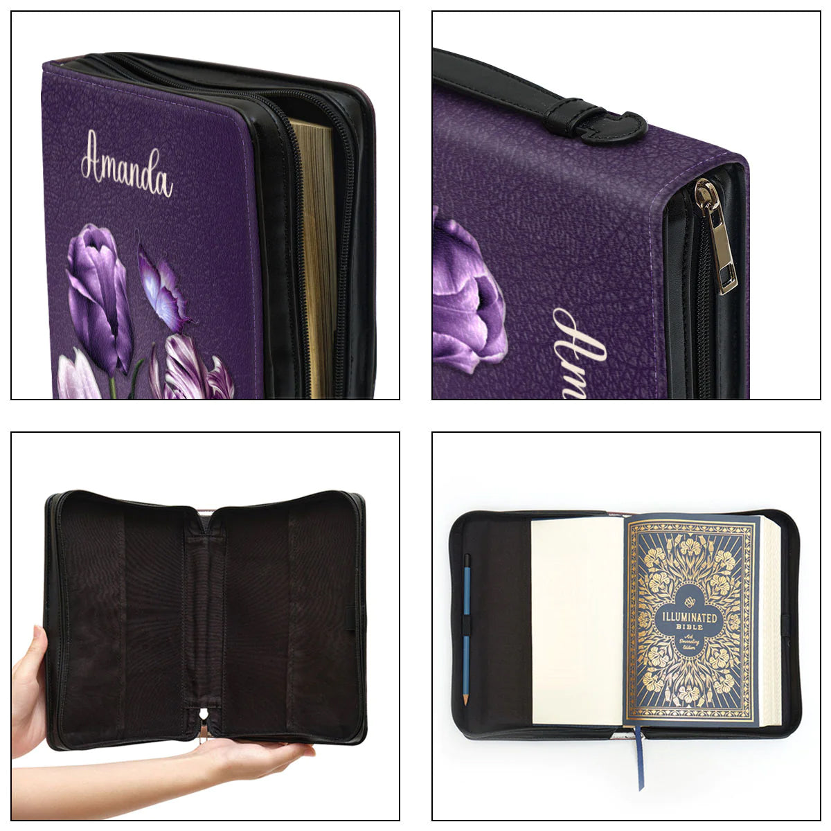Personalized John 3:16 Purple Bible Cover