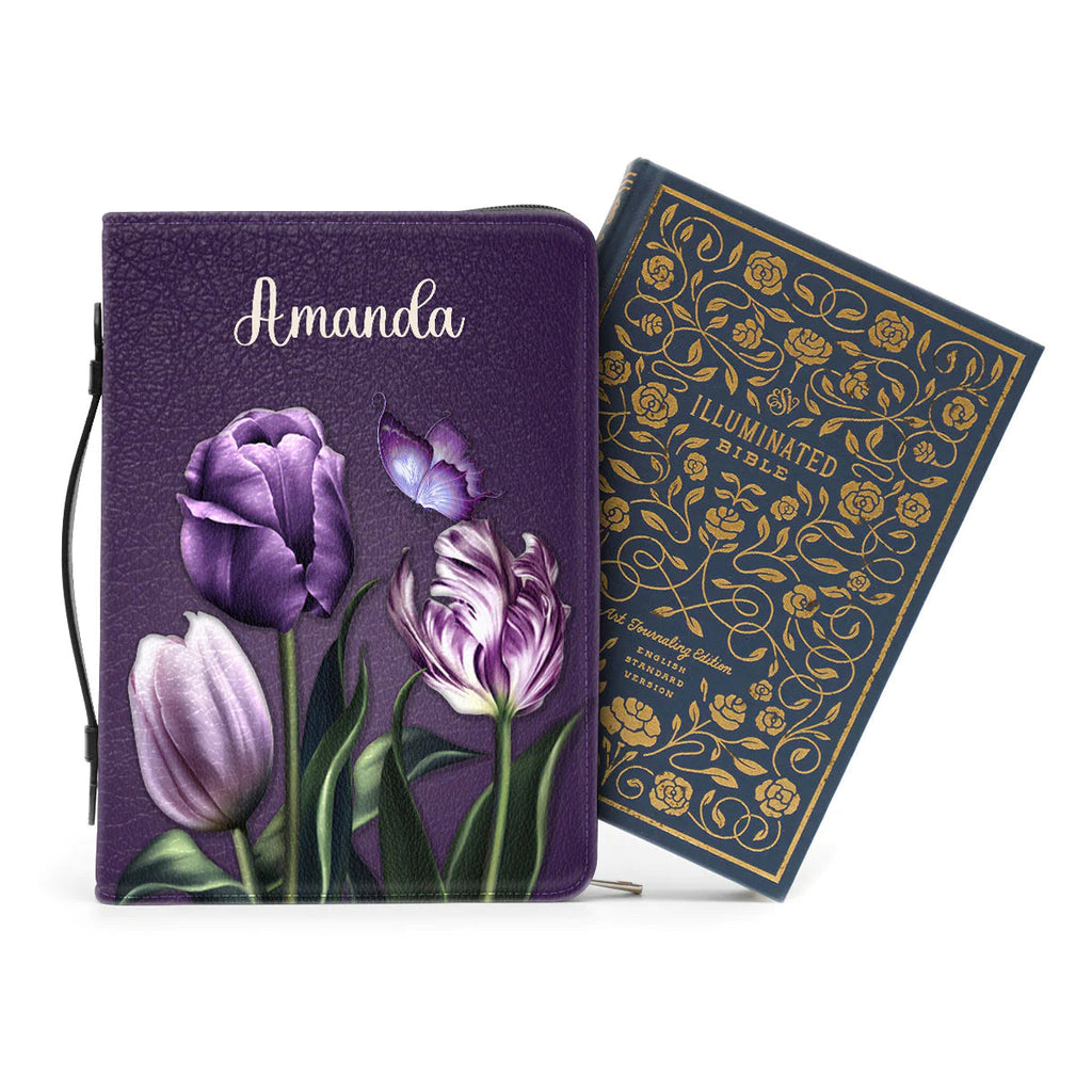 Personalized John 3:16 Purple Bible Cover