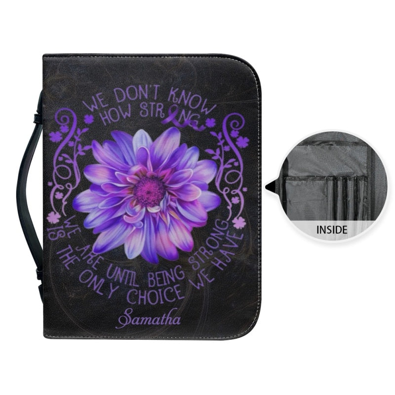 Personalized 'How Strong' Leather Bible Cover