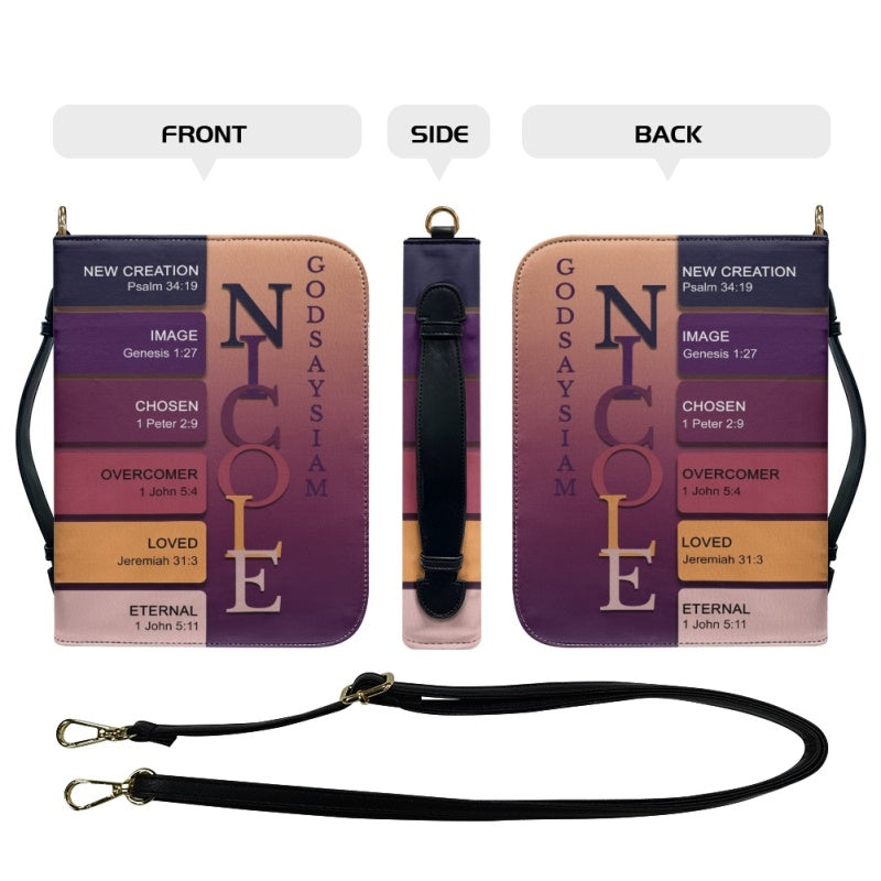 Personalized Name Meaning Dark Purple Bible Cover