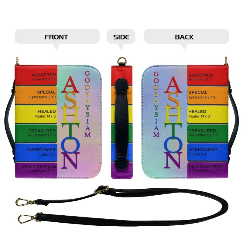 Personalized Rainbow Name Meaning Bible Cover