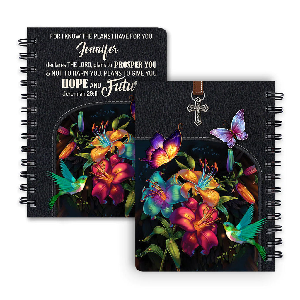 Personalized "For I Know The Plans" Spiral Prayer Journal