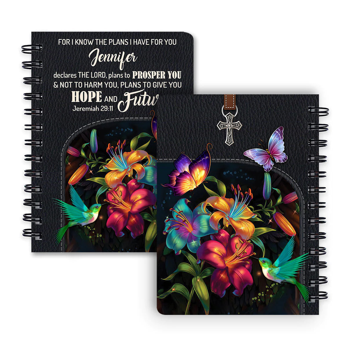 Personalized "For I Know The Plans" Spiral Prayer Journal