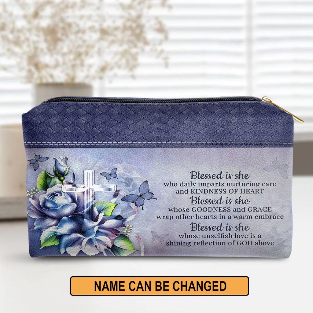 Blessed Is She Personalized Cosmetic Bag