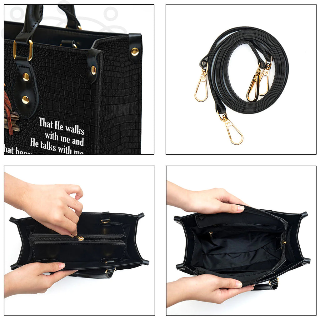 Personalized Amazing Grace Leather Handbag