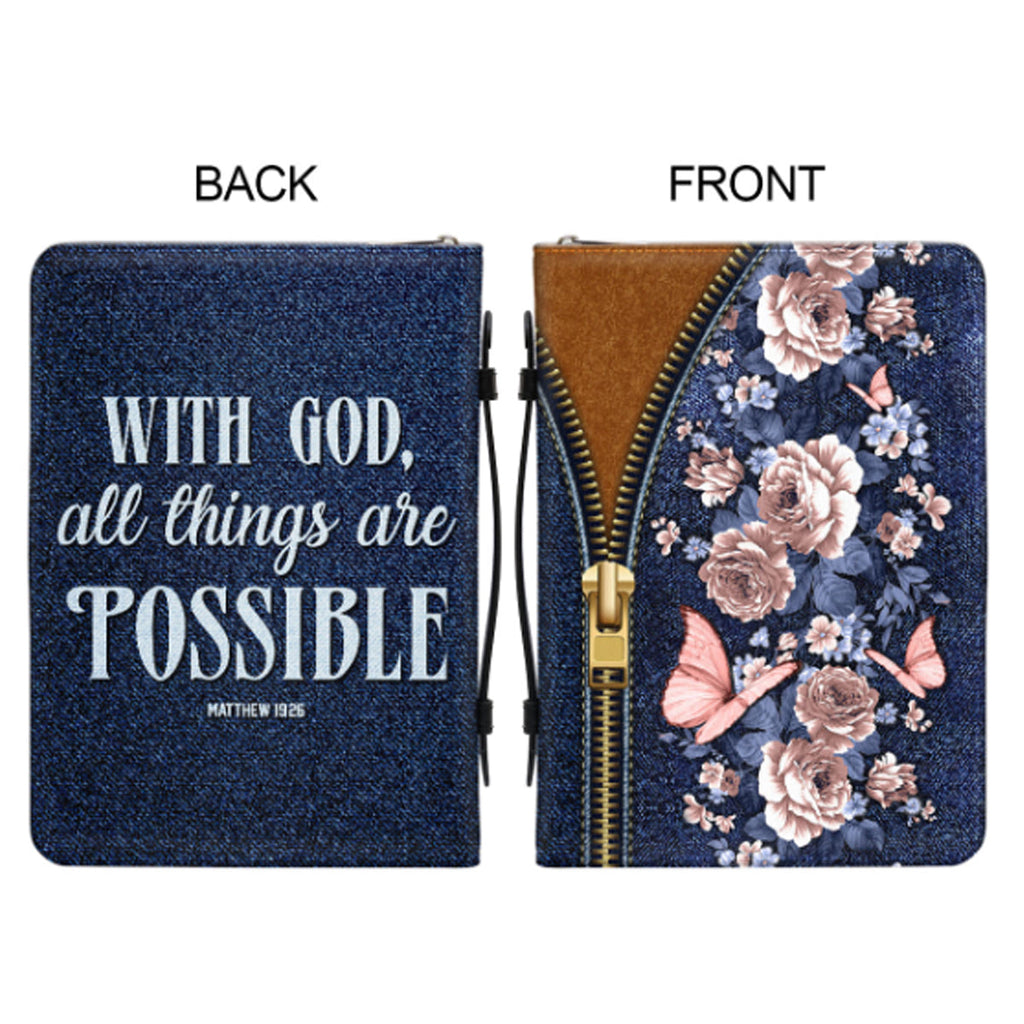 Personalized Denim Floral Bible Cover