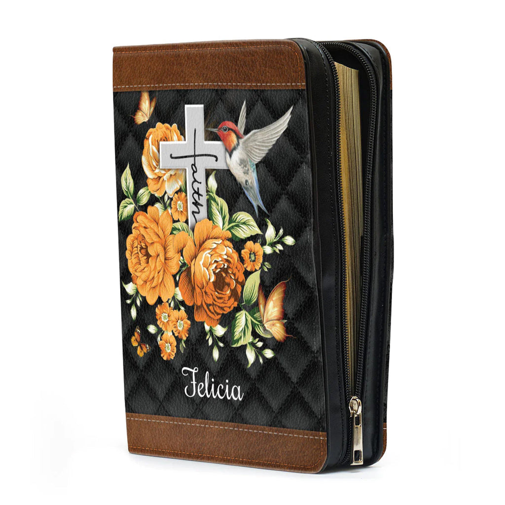 Personalized Psalm 34:1 Floral Bible Cover
