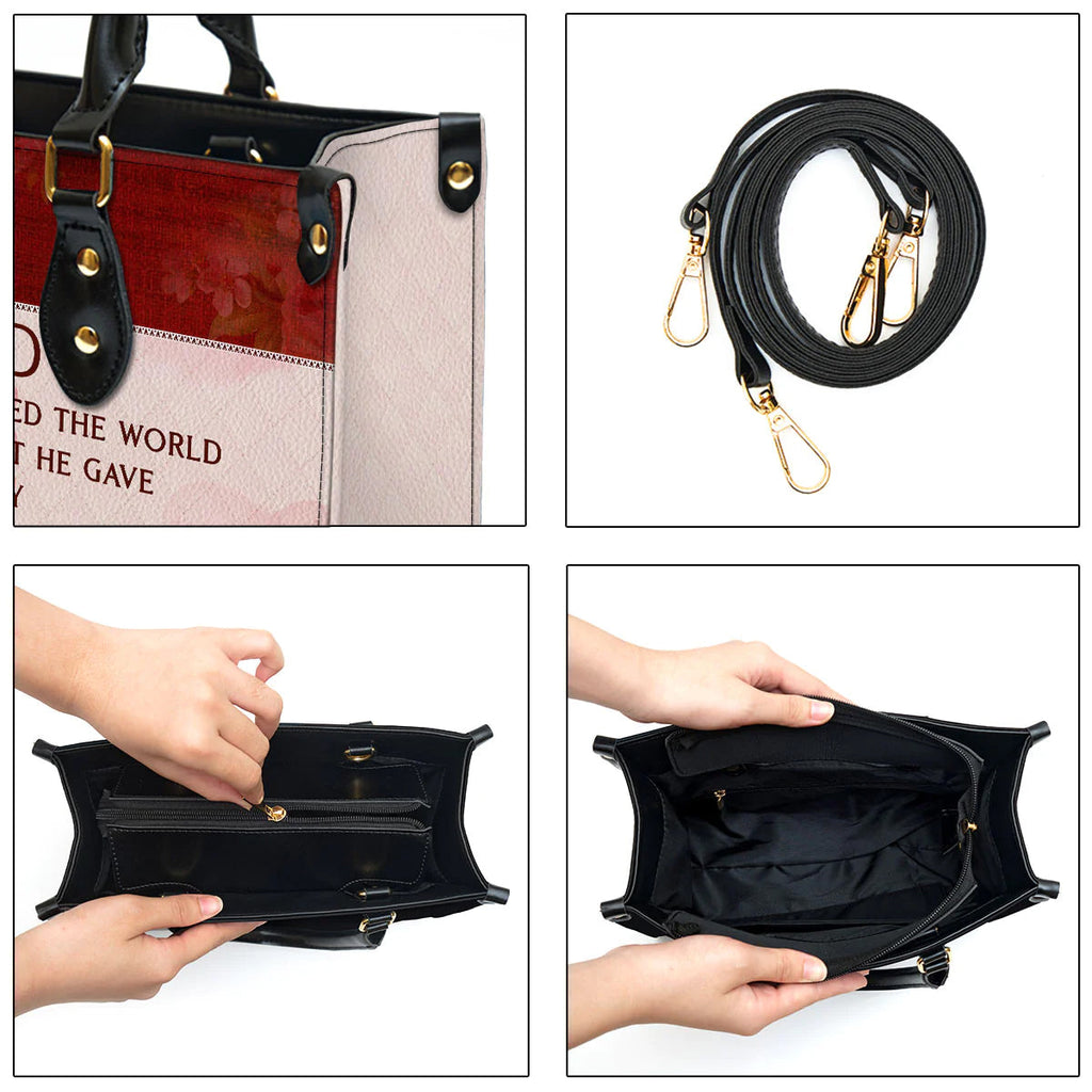 For God So Loved The World Leather Tote Bag