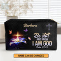 Be Still And Know Christian Leather Makeup Bag