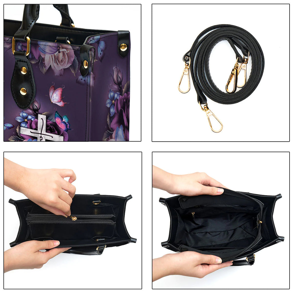 Personalized No Weapon Christian Leather Tote