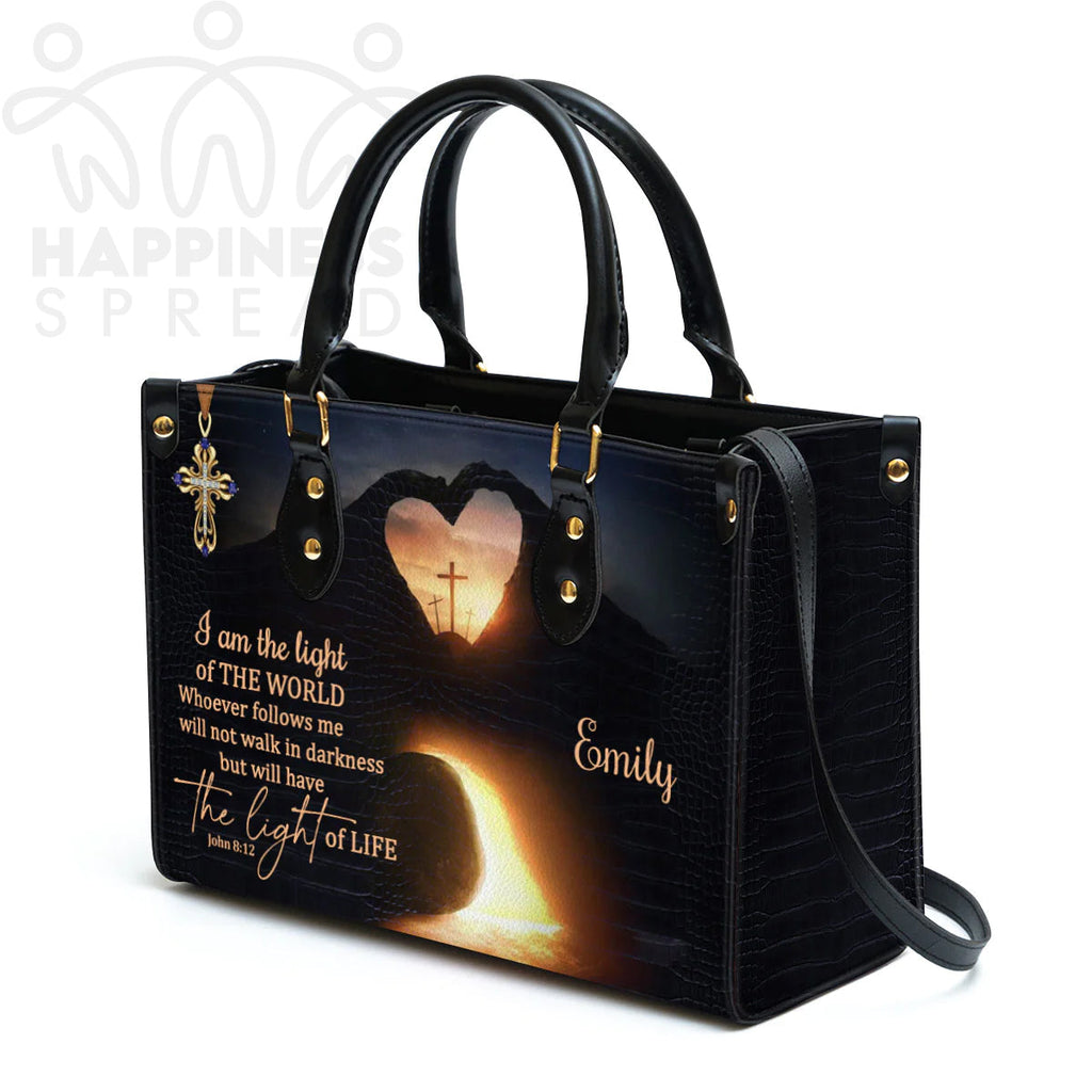 Personalized Light of the World Leather Handbag