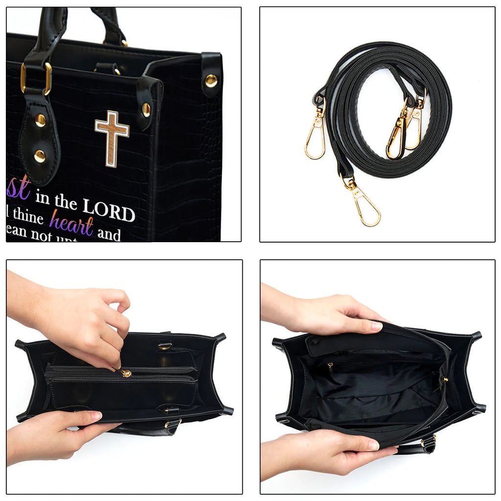 Trust in the Lord Personalized Leather Tote Bag