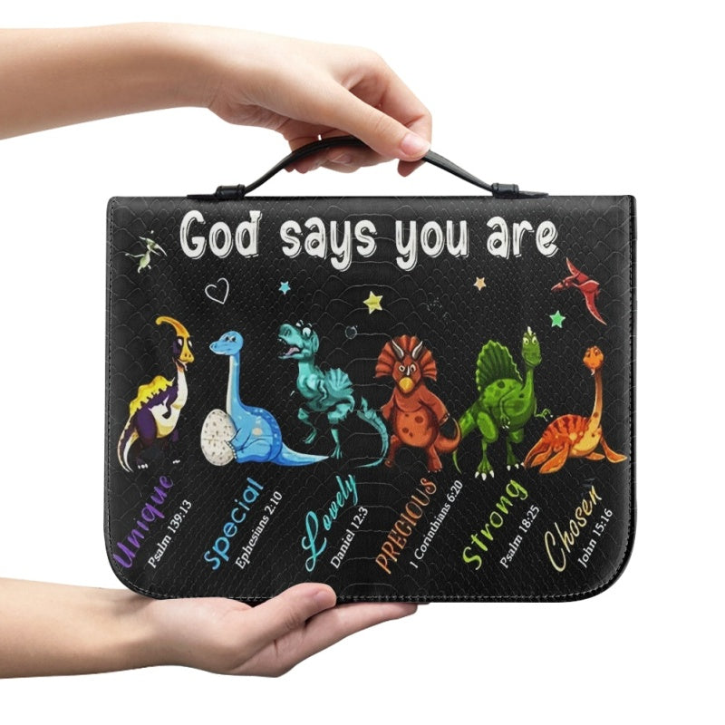 God Says You Are Personalized Dinosaur Bible Cover