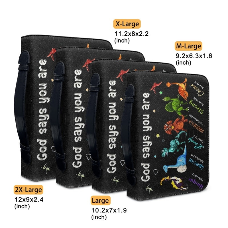 God Says You Are Personalized Dinosaur Bible Cover