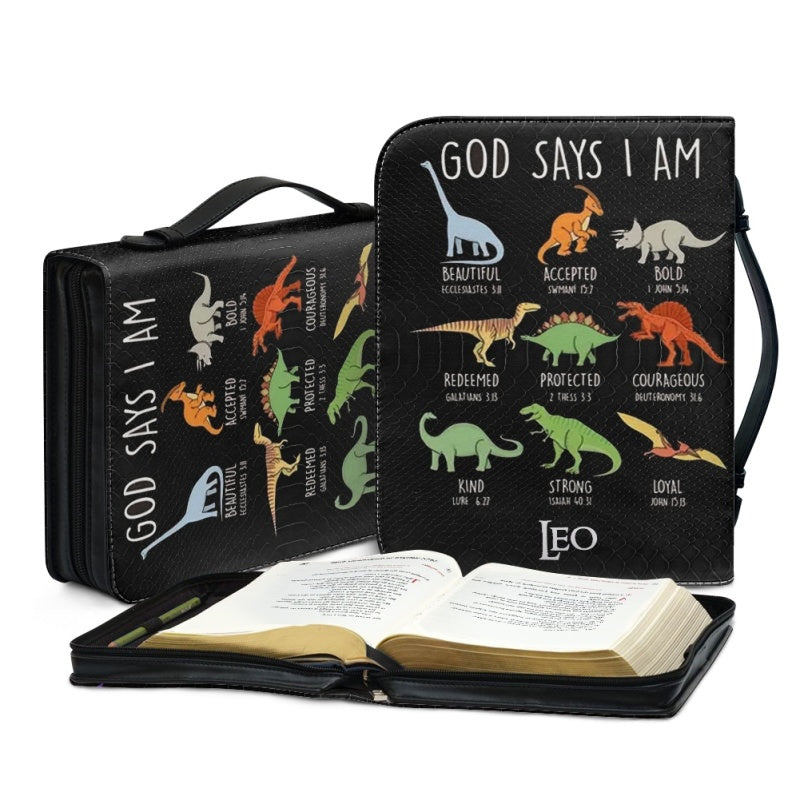 God Says You Are Personalized Dinosaur Bible Cover