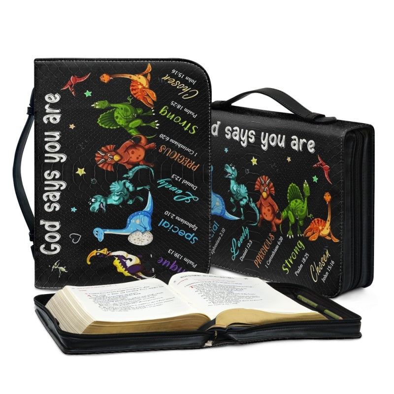 God Says You Are Personalized Dinosaur Bible Cover